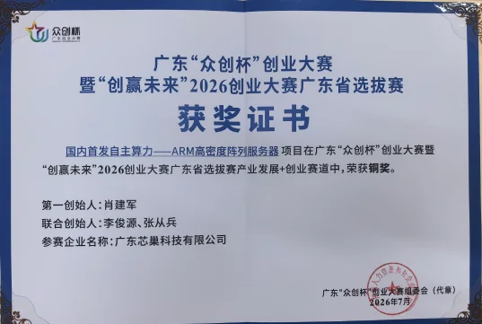 Bronze Award, Guangdong Selection — “Zhongchuang Cup” & “Win the Future” 2026